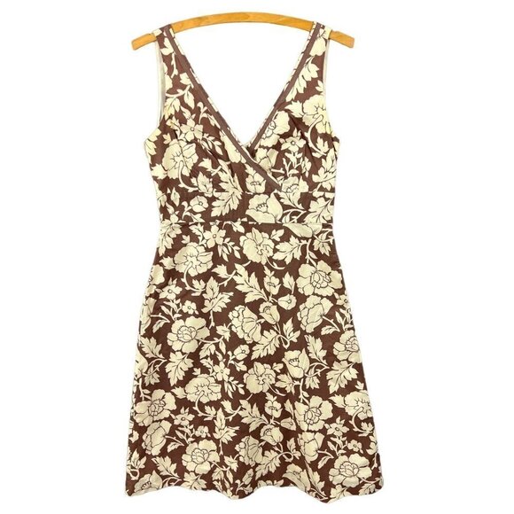 Boden Dresses & Skirts - Boden Floral Midi A-Line Cotton Dress Tan / Brown Size US 10